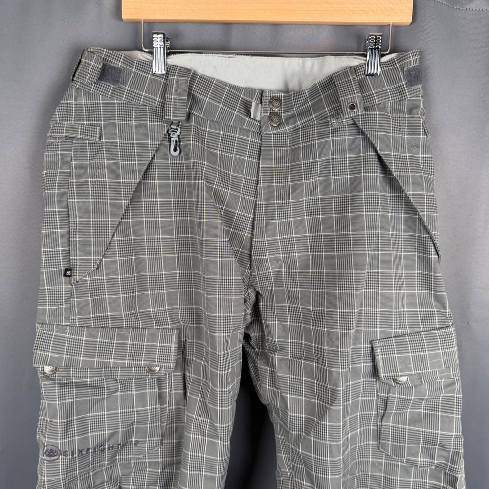 686 Mannual Snow Pants Mens Medium Grey Plaid infiDRY 10k Waterproof Cargo - Picture 6 of 11
